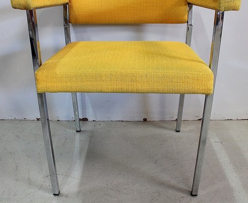 Metal and Chrome Armchairs, 1970s, Set of 4-RVK-858456