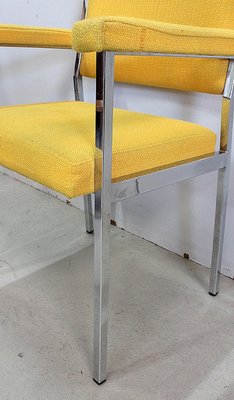 Metal and Chrome Armchairs, 1970s, Set of 4-RVK-858456