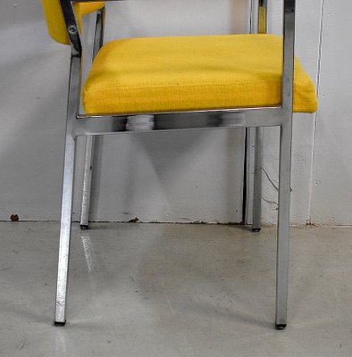 Metal and Chrome Armchairs, 1970s, Set of 4-RVK-858456