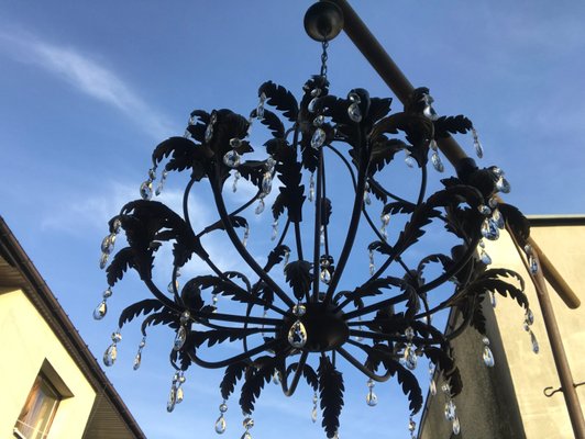 Metal and Crystal Chandelier, 1970s-WQQ-1442152