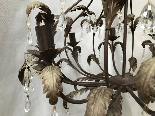 Metal and Crystal Chandelier, 1970s-WQQ-1442152