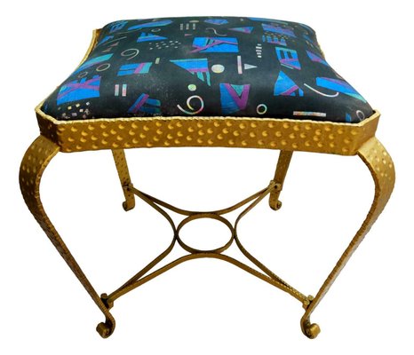 Metal and Fabric Stool by Pier Luigi Colli, 1950s-FIP-1196275