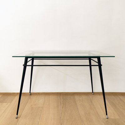 Metal and Glass Dining Table, 1970s-CQZ-681728