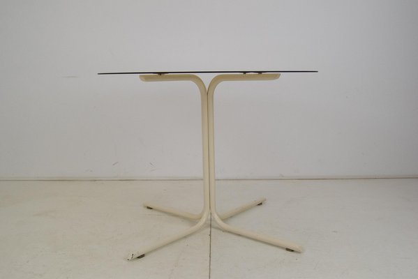 Metal and Glass Round Dining Table, 1970s-TZ-1454062