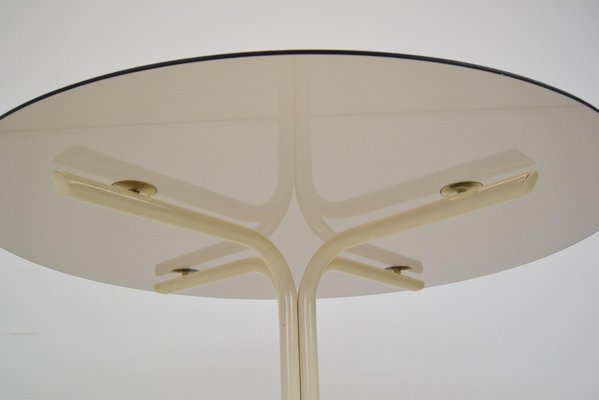 Metal and Glass Round Dining Table, 1970s-TZ-1454062