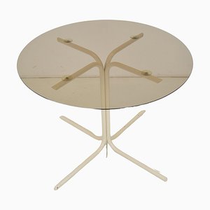 Metal and Glass Round Dining Table, 1970s-TZ-1454062