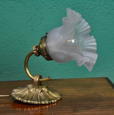 Metal and Glass Wall Light, 1950s-ROJ-1398365