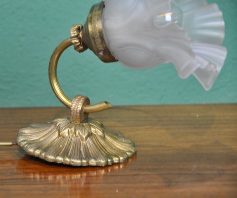 Metal and Glass Wall Light, 1950s-ROJ-1398365