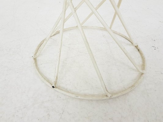 Metal and Rattan Wire Stool, 1950s-ZO-634475