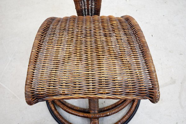 Metal and Wicker Dining Chair Attributed to Marzio Cecchi for Studio Most, 1960s-AOL-690161