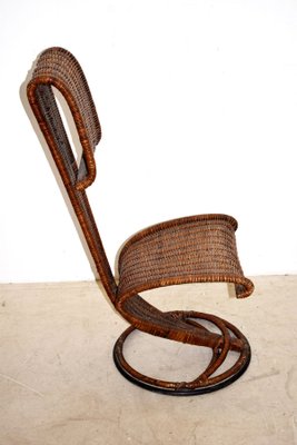 Metal and Wicker Dining Chair Attributed to Marzio Cecchi for Studio Most, 1960s-AOL-690161