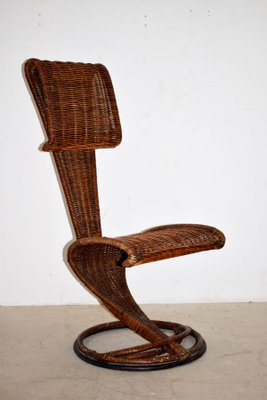 Metal and Wicker Dining Chair Attributed to Marzio Cecchi for Studio Most, 1960s-AOL-690161