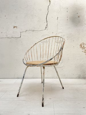 Metal and Wood Basket Armchair-UX-1768598