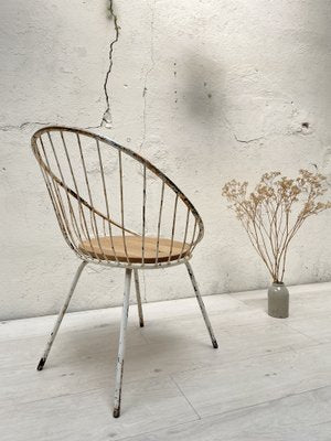 Metal and Wood Basket Armchair-UX-1768598