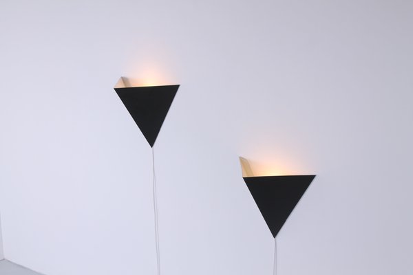 Metal Black Kite Sconces by J. J. M. Hoogervorst for Anvia, 1970s, Set of 2-XT-1395915