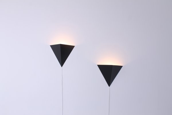 Metal Black Kite Sconces by J. J. M. Hoogervorst for Anvia, 1970s, Set of 2-XT-1395915