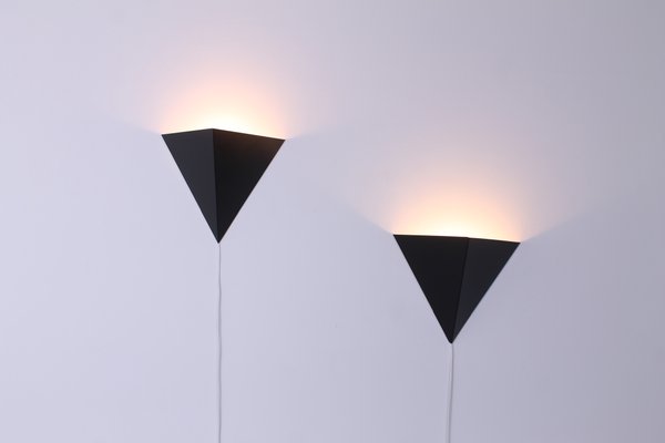 Metal Black Kite Sconces by J. J. M. Hoogervorst for Anvia, 1970s, Set of 2-XT-1395915