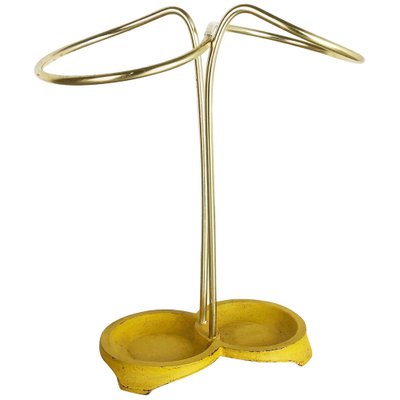 Metal Brass Modernist Bauhaus Umbrella Stand, Germany, 1950s-QZ-1053134