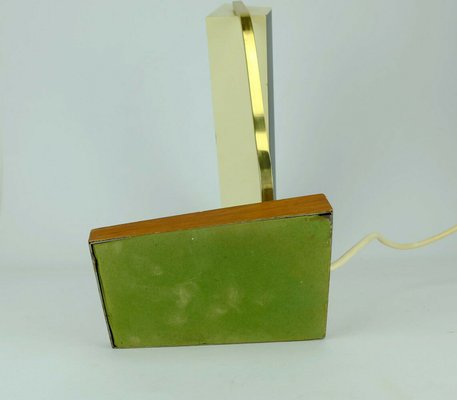 Metal, Brass & Teak Desk Lamp from Kaiser Leuchten, 1960s-FH-585417