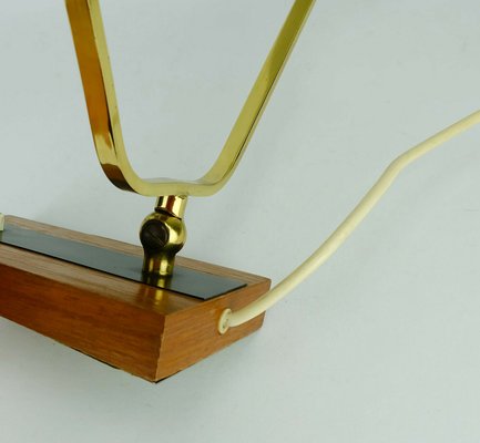 Metal, Brass & Teak Desk Lamp from Kaiser Leuchten, 1960s-FH-585417