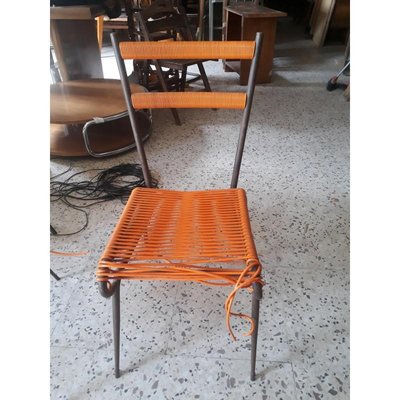 Metal Chair with Plastic Woven, 1960s-RAQ-708152