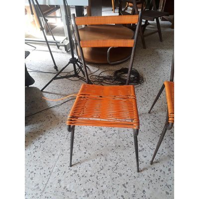 Metal Chair with Plastic Woven, 1960s-RAQ-708152