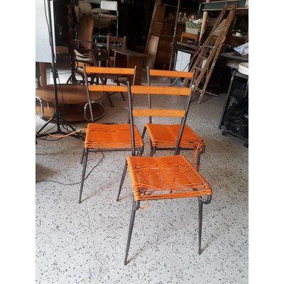 Metal Chair with Plastic Woven, 1960s-RAQ-708152