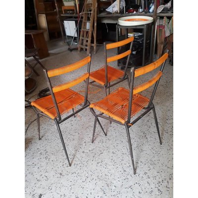 Metal Chair with Plastic Woven, 1960s-RAQ-708152