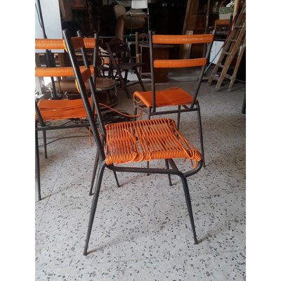 Metal Chair with Plastic Woven, 1960s-RAQ-708152