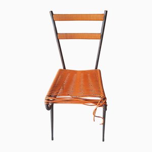 Metal Chair with Plastic Woven, 1960s-RAQ-708152