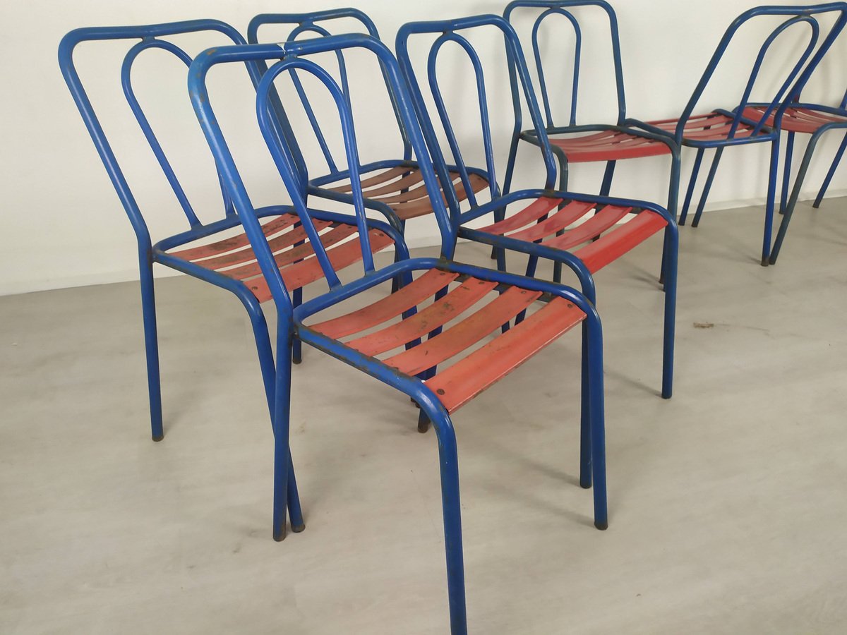 Metal Chairs from Tolix, Set of 8