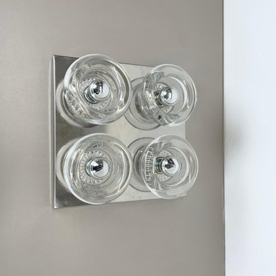 Metal Chrome Glass Wall Sconce, 1970s-QZ-1814038