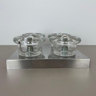 Metal Chrome Glass Wall Sconce, 1970s-QZ-1814038