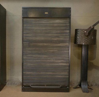 Metal Filing Cabinet with Shutter from Ronéo, 1950s-NEN-2041852