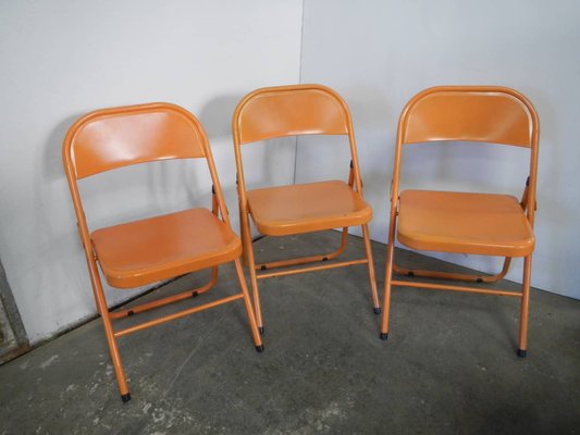 Metal Folding Chairs, 1970s, Set of 3-WWQ-1783421