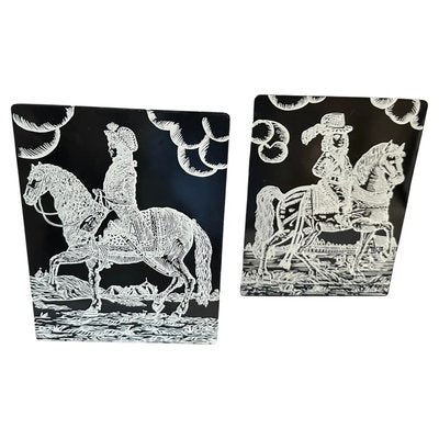 Metal Knights Bookends by Piero Fornasetti, 950s, Set of 2-NMK-2016517