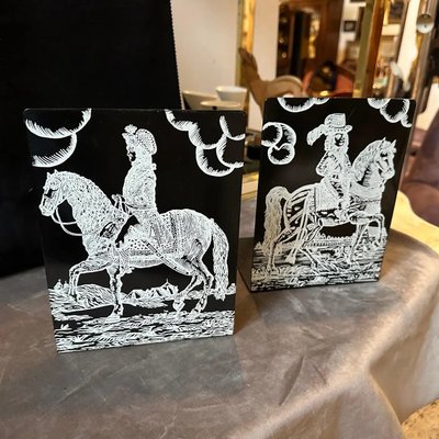 Metal Knights Bookends by Piero Fornasetti, 950s, Set of 2-NMK-2016517