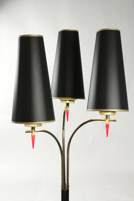 Metal Paint and Brass 3-Light Floor Lamp, 1950s-WFS-744747