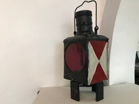 Metal Railway Lantern Candle Lamp, 1920s-WQQ-1181047