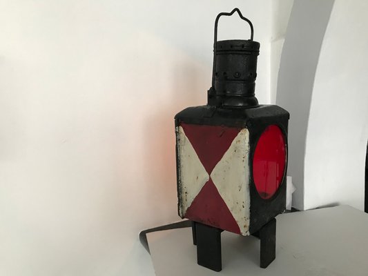 Metal Railway Lantern Candle Lamp, 1920s-WQQ-1181047