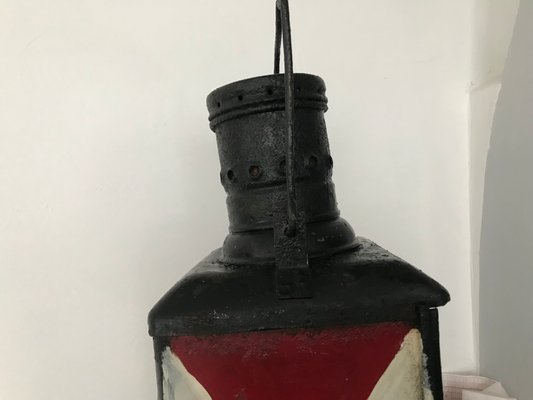 Metal Railway Lantern Candle Lamp, 1920s-WQQ-1181047