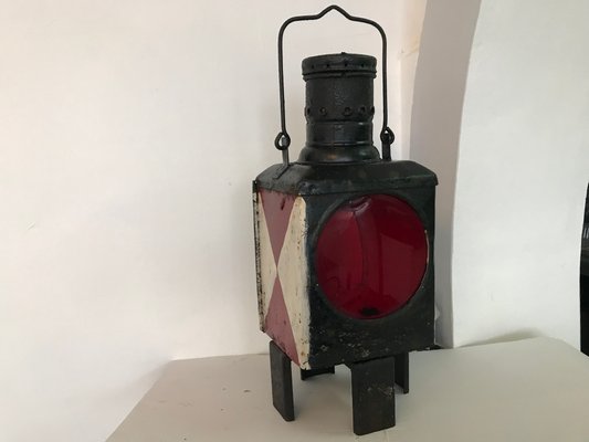 Metal Railway Lantern Candle Lamp, 1920s-WQQ-1181047