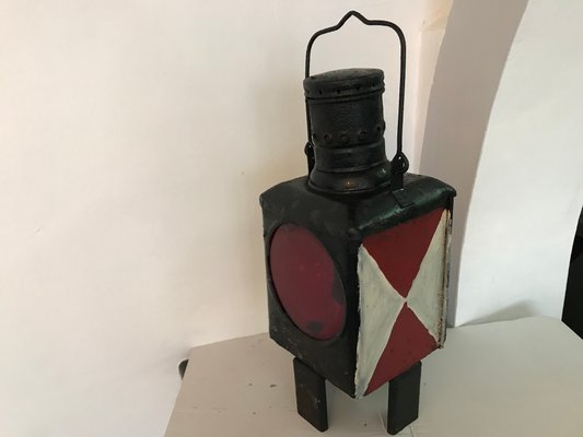 Metal Railway Lantern Candle Lamp, 1920s-WQQ-1181047