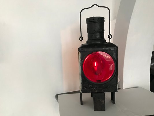 Metal Railway Lantern Candle Lamp, 1920s-WQQ-1181047