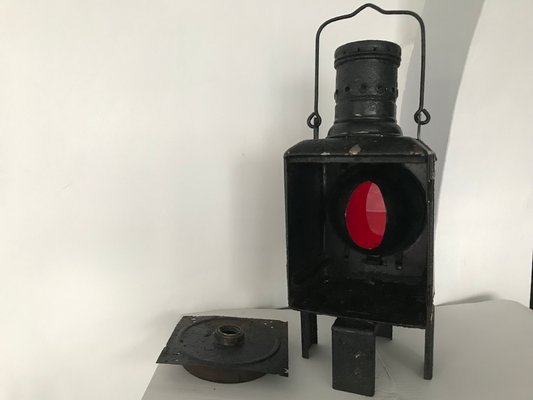 Metal Railway Lantern Candle Lamp, 1920s-WQQ-1181047