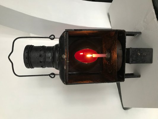 Metal Railway Lantern Candle Lamp, 1920s-WQQ-1181047