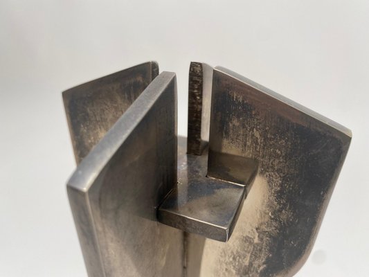 Metal Sculptural Candleholders attributed to Marcel Breuer for Gavina, 1960s, Set of 2-KKZ-1814214