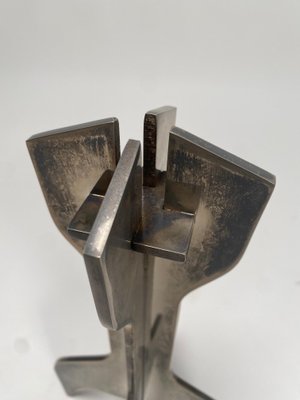 Metal Sculptural Candleholders attributed to Marcel Breuer for Gavina, 1960s, Set of 2-KKZ-1814214