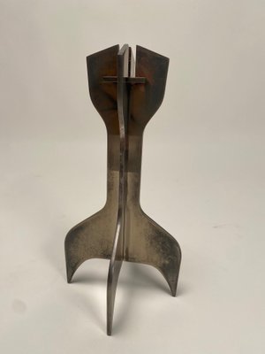 Metal Sculptural Candleholders attributed to Marcel Breuer for Gavina, 1960s, Set of 2-KKZ-1814214