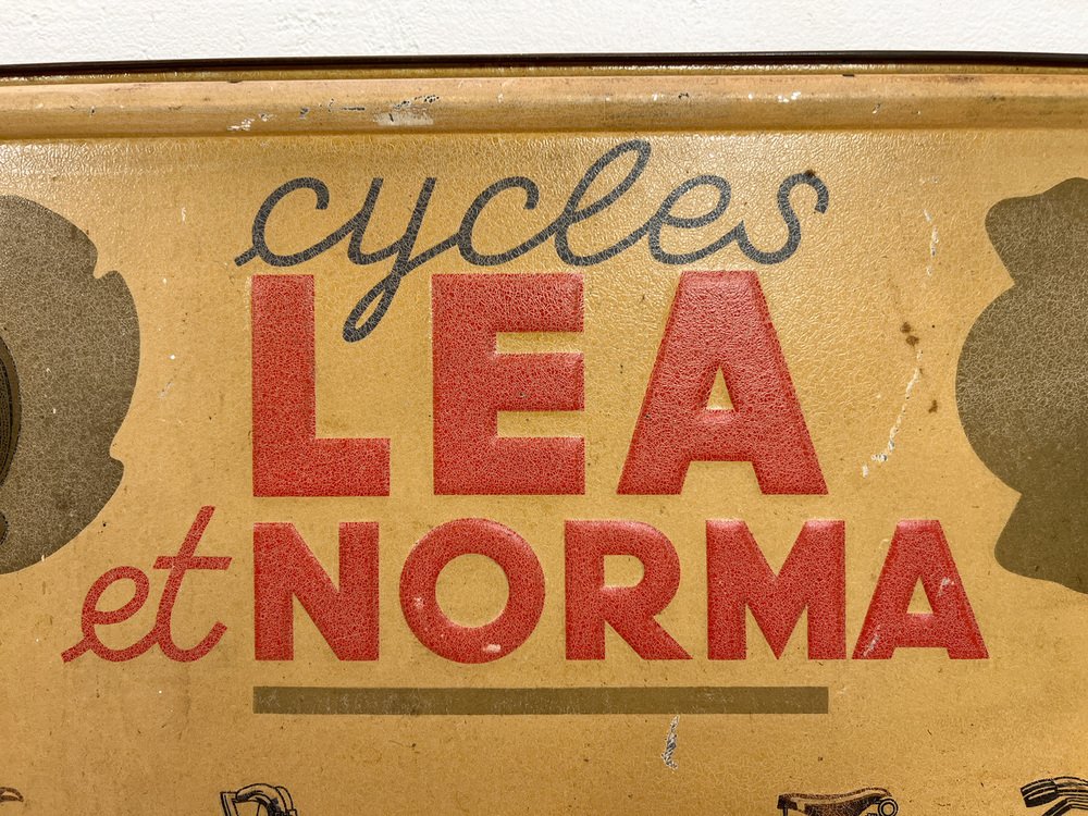 Metal Sign from Lea Et Norma Bicycles, Belgium, 1935